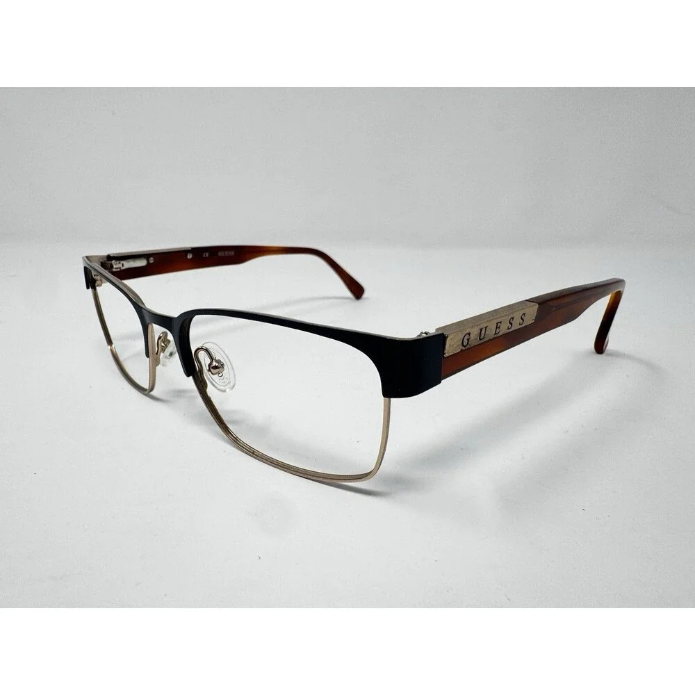 Guess GU1736 BLK Black Brown Gold Eyeglass Frames 53-18-140 Authentic